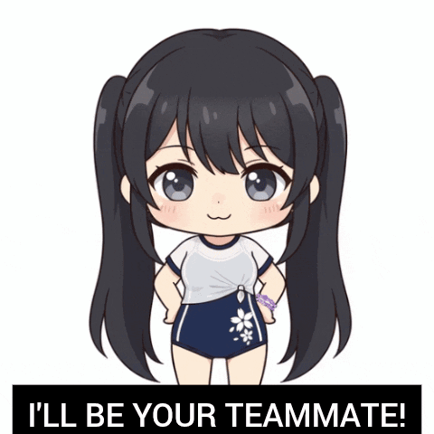 a picture of a girl with the words " i 'll be your teammate " below her