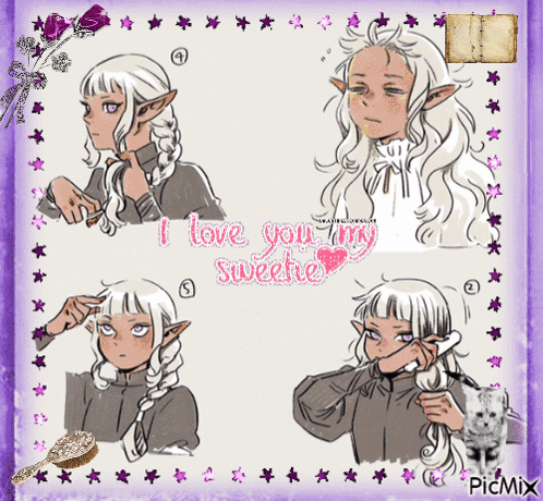 A Picture Of A Girl With The Words " I Love You My Sweetie " GIF