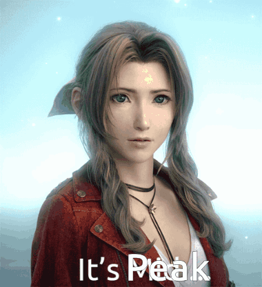 A Picture Of A Girl With The Words It 'S Peak Written On It GIF