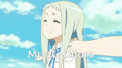 A Picture Of A Girl With The Words Mrs. Luizdoro Written Below Her GIF