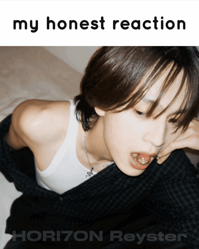 A Picture Of A Girl With The Words My Honest Reaction Written On The Bottom GIF