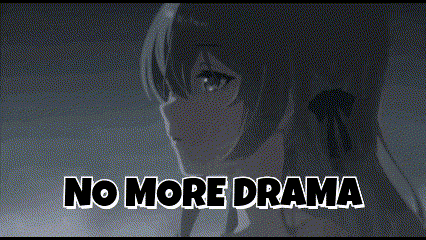 A Picture Of A Girl With The Words No More Drama Written Above Her GIF