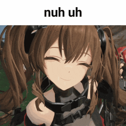 A Picture Of A Girl With The Words Nuh Uh On Top GIF