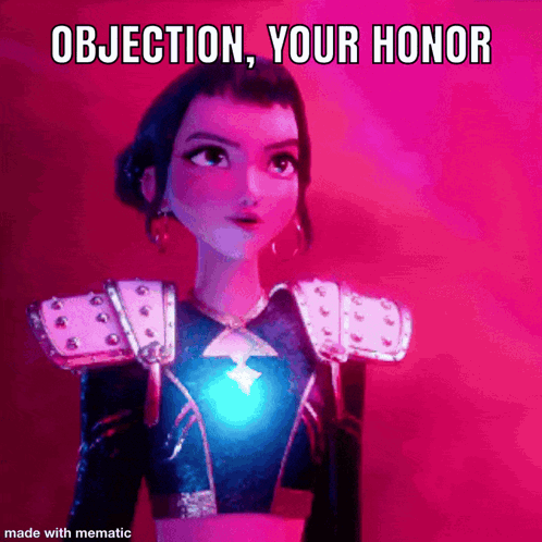 A Picture Of A Girl With The Words Objection Your Honor GIF