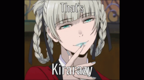 A Picture Of A Girl With The Words That 'S Kirarazy On The Bottom GIF