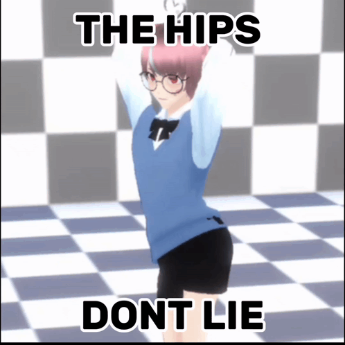 A Picture Of A Girl With The Words The Hips Dont Lie GIF