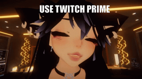 A Picture Of A Girl With The Words Use Twitch Prime GIF