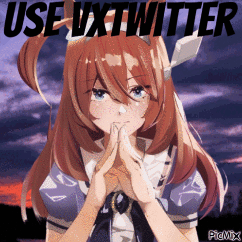 A Picture Of A Girl With The Words " Use Vxttwitter " On It GIF
