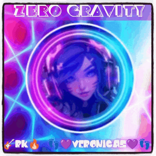 A Picture Of A Girl With The Words Zero Gravity Written On It GIF