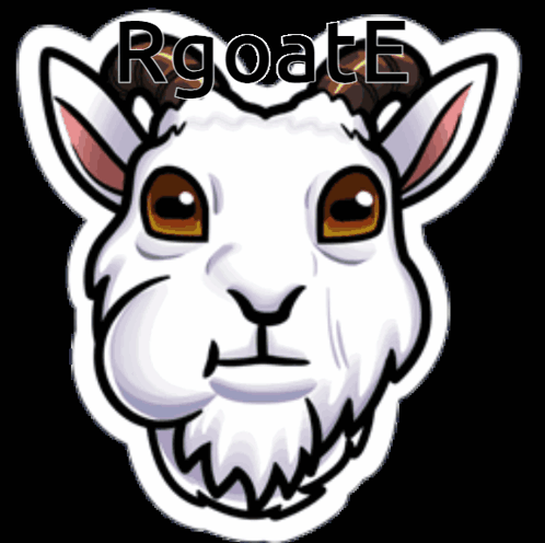 A Picture Of A Goat With The Word Rgoate Written Above It GIF