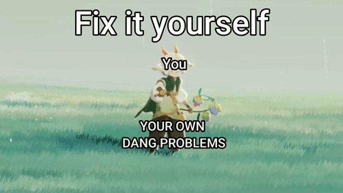 A Picture Of A Goat With The Words Fix It Yourself On It GIF