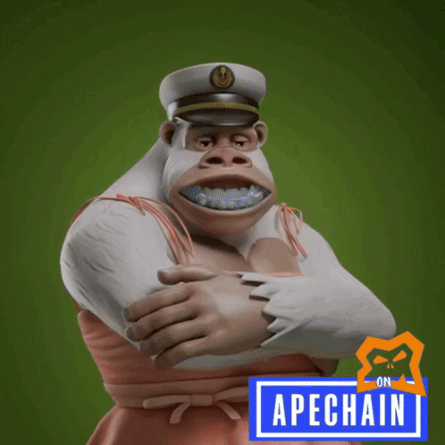 Gorilla In Pink Dress And Captain Hat GIF
