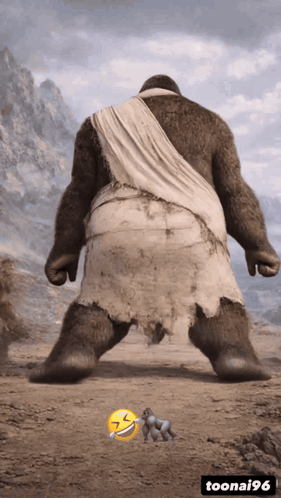 A Picture Of A Gorilla With A Toonai96 Watermark GIF