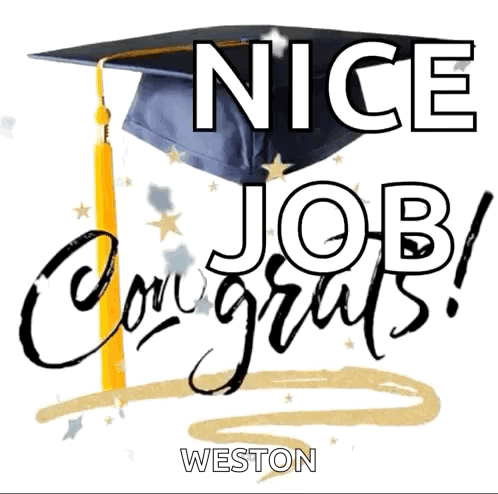A Picture Of A Graduation Cap That Says Nice Job Congrats GIF