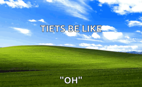 A Picture Of A Grassy Hill With The Words " Tiets Be Like " On It GIF