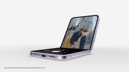 A Picture Of A Group Of People Is Displayed On A Samsung Phone GIF