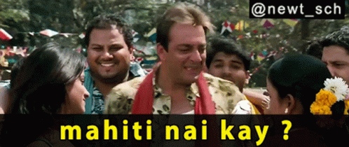 A Picture Of A Group Of People With Mahiti Nai Kay Written Below Them GIF