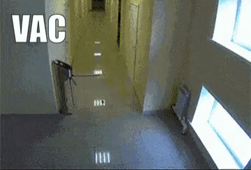 A Picture Of A Hallway With The Word Vac On It GIF