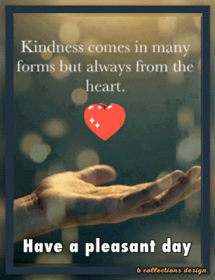 A Picture Of A Hand Holding A Red Heart With A Quote About Kindness GIF
