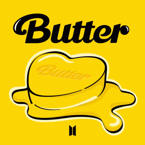 A Picture Of A Heart Shaped Piece Of Butter With The Word Butter Below It GIF