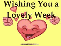 A Picture Of A Heart With A Face And The Words Wishing You A Lovely Week . GIF