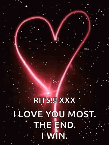 Heart With Rits Love You Most And End Words GIF