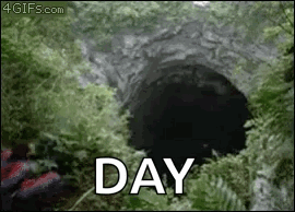 A Picture Of A Hole In The Ground With The Word Day Written On It . GIF