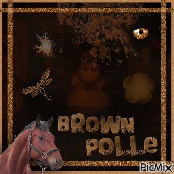 A Picture Of A Horse With The Words Brown Pollo On The Bottom GIF