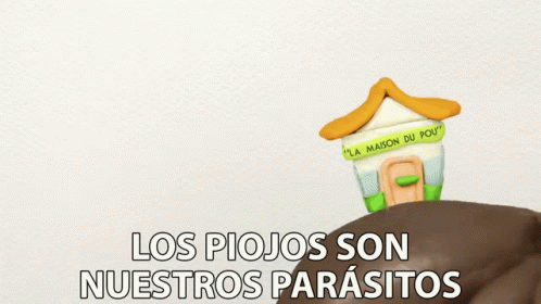a picture of a house with the words los piojos son nuestros parasitos under it