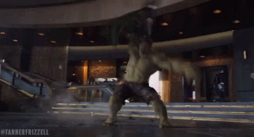 A Picture Of A Hulk Smashing A Wall With The Caption Tanner Frizzell GIF