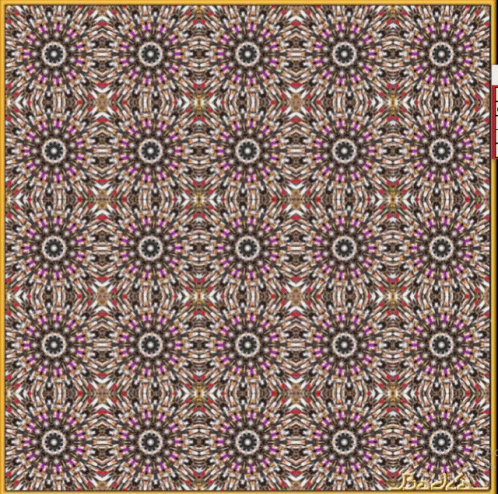 A Picture Of A Kaleidoscope With A Gold Frame And A Watermark GIF