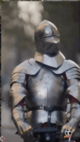 A Picture Of A Knight With A Turkey On The Bottom Left GIF