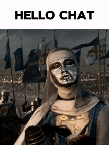 Knight With Hello Chat Text GIF