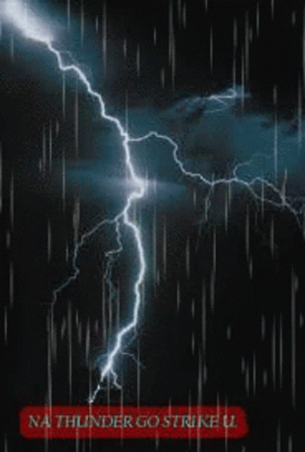 A Picture Of A Lightning Bolt With The Words Na Thunder Go Strike U GIF