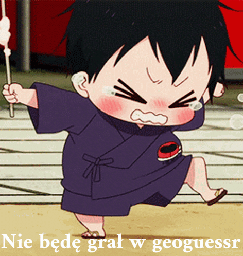 A Picture Of A Little Boy With The Words Nie Bede Gral W Geoguessr Below Him GIF