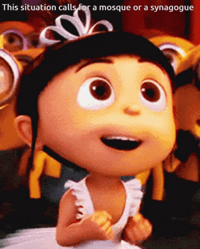 A Picture Of A Little Girl With The Caption This Situation Calls For A Mosque Or Synagogue GIF