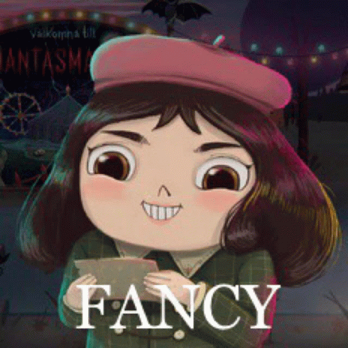 A Picture Of A Little Girl With The Word Fancy On The Bottom GIF