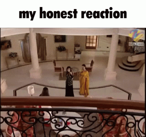 A Picture Of A Living Room With The Words My Honest Reaction Below It GIF