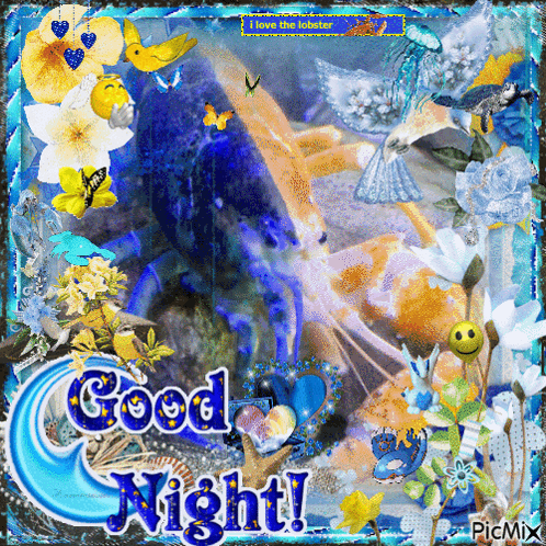 A Picture Of A Lobster With The Words Good Night GIF