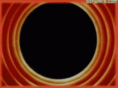 A Picture Of A Looney Tunes Cartoon With A Black Circle In The Center GIF
