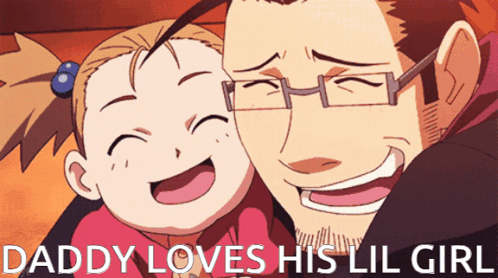 A Picture Of A Man And A Little Girl With The Words Daddy Loves His Lil Girl GIF