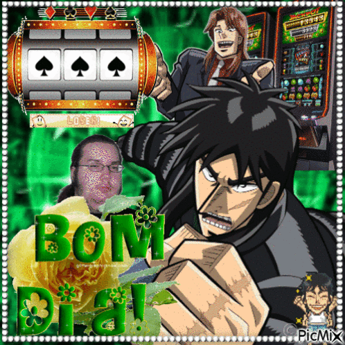 Man And Slot Machine Saying Bom Dia GIF