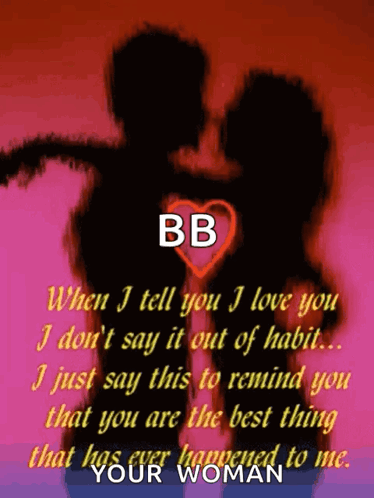 Man And Woman With Heart And When I Love You Text GIF