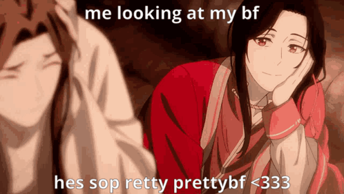 A Picture Of A Man And A Woman With The Caption " Me Looking At My Bf Hes Sop Pretty Prettybf <333 " GIF
