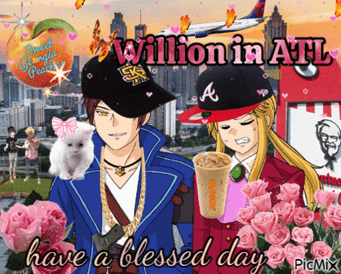 A Picture Of A Man And A Woman With The Words Have A Blessed Day On It GIF