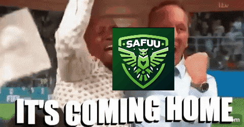 Man And Woman With It's Coming Home Text GIF