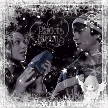 A Picture Of A Man And A Woman With The Words Precious Moments GIF