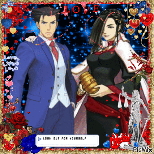 A Picture Of A Man And Woman With The Words Look Out For Yourself On The Bottom Right GIF