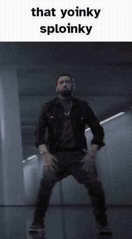 A Picture Of A Man Dancing With The Words That Yoinky Sploinky GIF