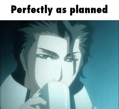 Man Drinking From Cup With Perfectly As Planned Caption GIF